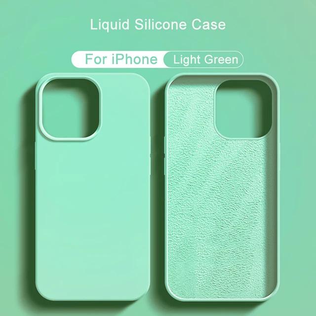 Original Liquid Silicone Phone Case For APPLE iPhone 11 13 12 14 15 Pro Max Cases For iPhone 15 Plus Shockproof Protective Cover