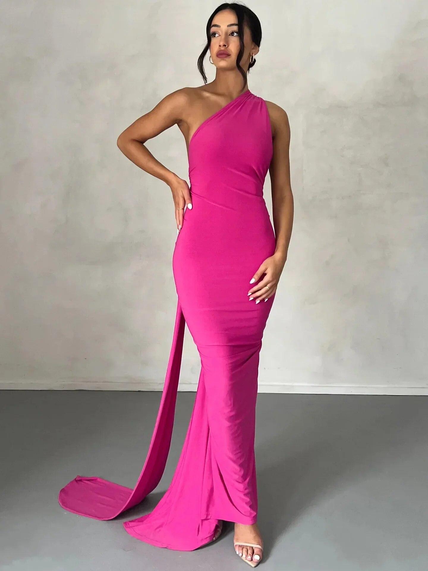 

Europe And The United States Wind Womens 2026 Sexy Backless Pleated Slim Solid Colour Sleeveless Temperament Party Dresses L рожевий червоний колір