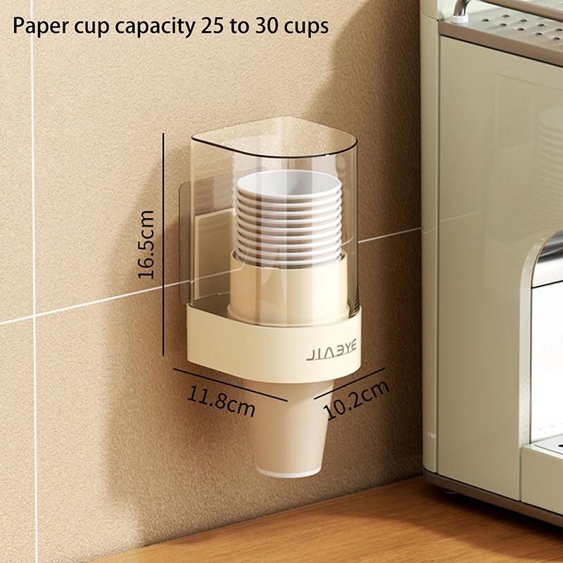 Einweg-Pappbecher-Spender Wandmontierter Kunststoff-Wasserspender Becherhalter Becherbehälter Pappbecherrahmen Heim-Organizer