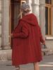 Fall Winter Women's Knit Sweater Long Cardigan Open Shawl Coat with Hood and Pockets (Plus Size)