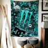Monster Energy Wandteppich Ästhetisches Wandbehang Gedruckter Stoffdecke Dekorative Wandteppiche für Schlafzimmer Wohnzimmer Heimdekoration