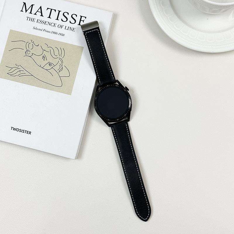 Flat Head Magnetic Leather Watch Strap for Huawei Smartwatches - Stylish and Elegant Band 20mm