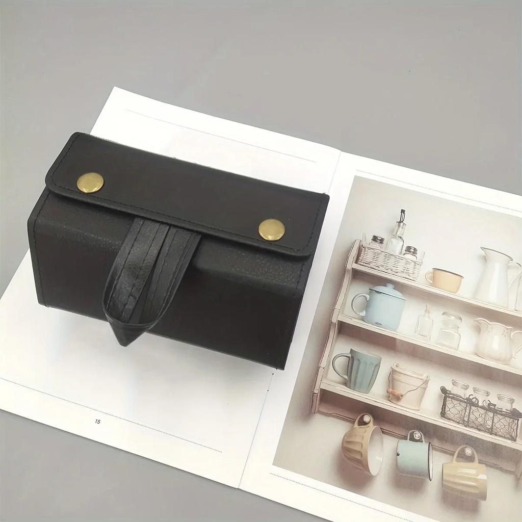 1pc-Portable Glasses Case Cover PU Leather 5 Pairs of Sunglasses Holder Box Eyeglasses Storage Box Magnet Switch PU Bag