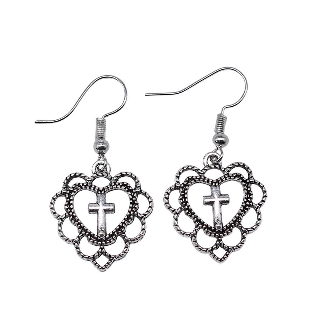Casual Handmade Cross Amulet Drop Earrings Thoughtful Friendship Gift for Office Wear