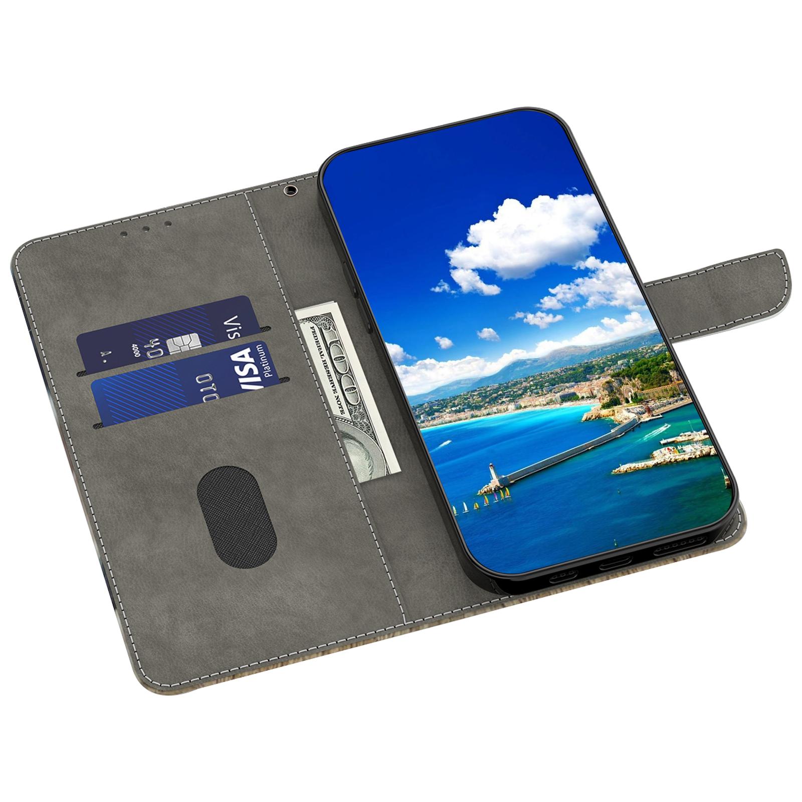 

For Motorola Moto G54 5G Case 3D Pattern Leather Magnetic Wallet Phone Cover Two Cats