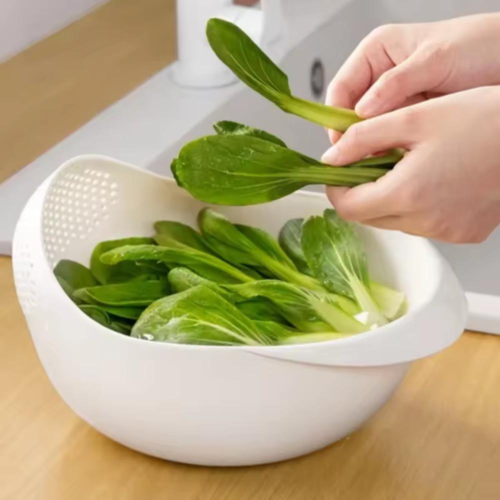 Rice Sieve Plastic Colander Kitchen Drain Basket Rice Bowl Fruit Vegetable Washing Strainer Basket Sink Drain Kitchen Tools
