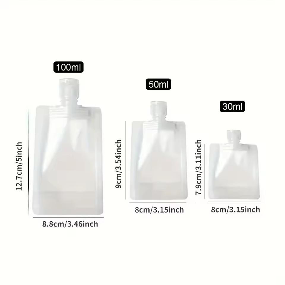 30/50/ML Lotion Spenderbeutel Reise Wiederverwendbare Beutel Shampoo Flüssigkeit Auslaufsicher Nachfüllbar Kosmetikverpackung Aufbewahrungsbehälter