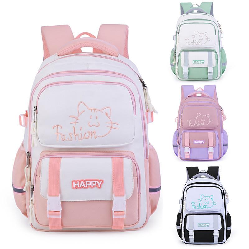 Trendy Fashion Cartoon Large Capacity Lightweight School Bag For Kids Grades 1-6
