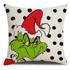 Green-haired Monster Pillow Cover Linen Christmas Pillow Cover Living Room Sofa Lumbar Cushion Cover