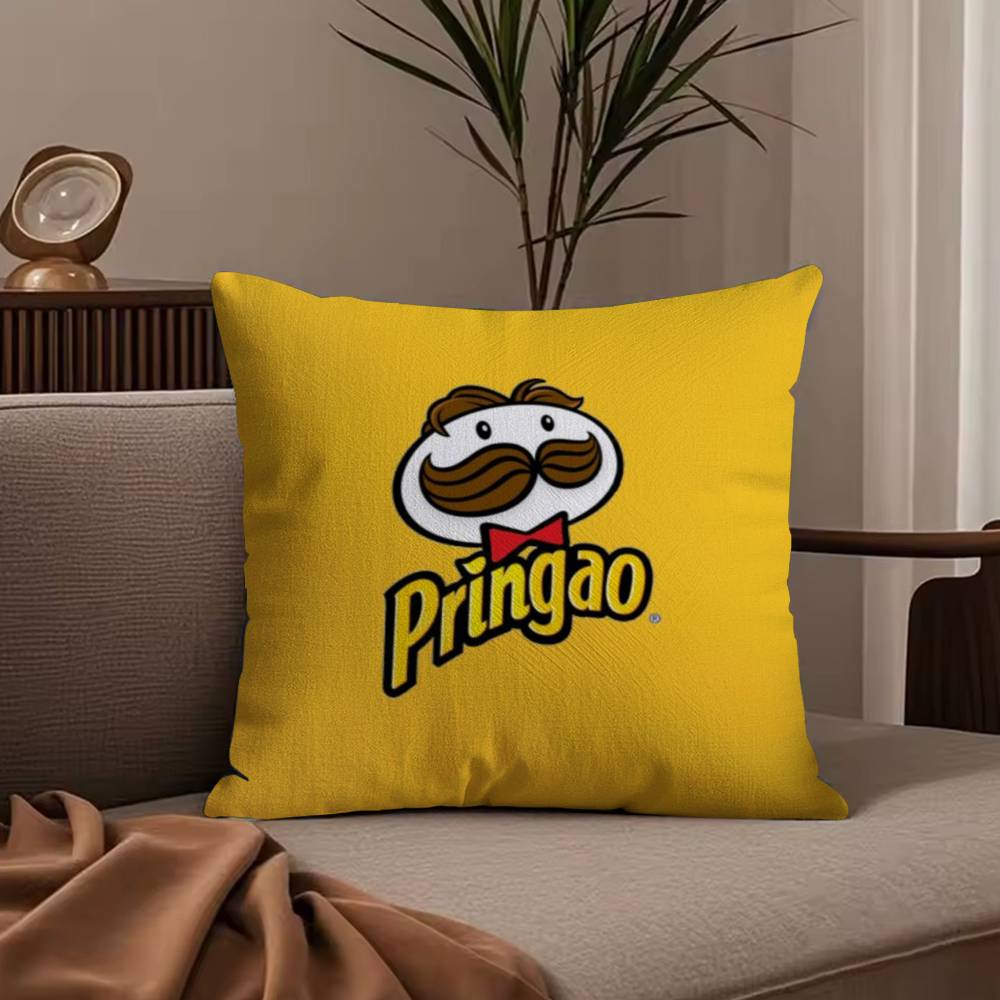 Bearded P-Pringles Pillow Case Anti-dustmite Pillowcase Invisible zipper silky short plush Sofa cushion cover