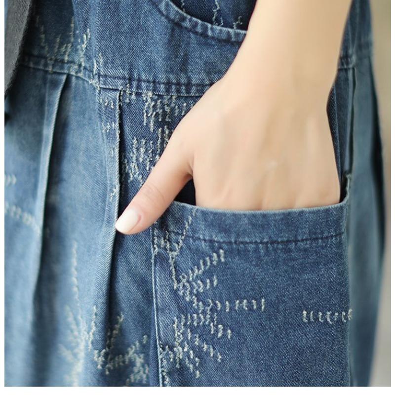 Women's Fashion Embroidered Denim Shorts Comfortable Daily Summer High Waist