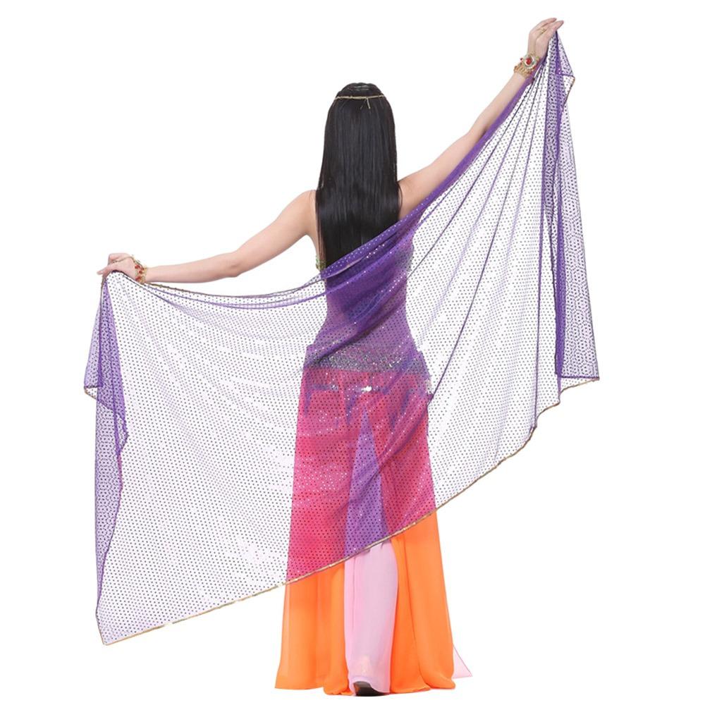 Sequins Latin Belly Dance Shawls Long Performance Shawl Fashion Dance Costumes Accessories  Dance