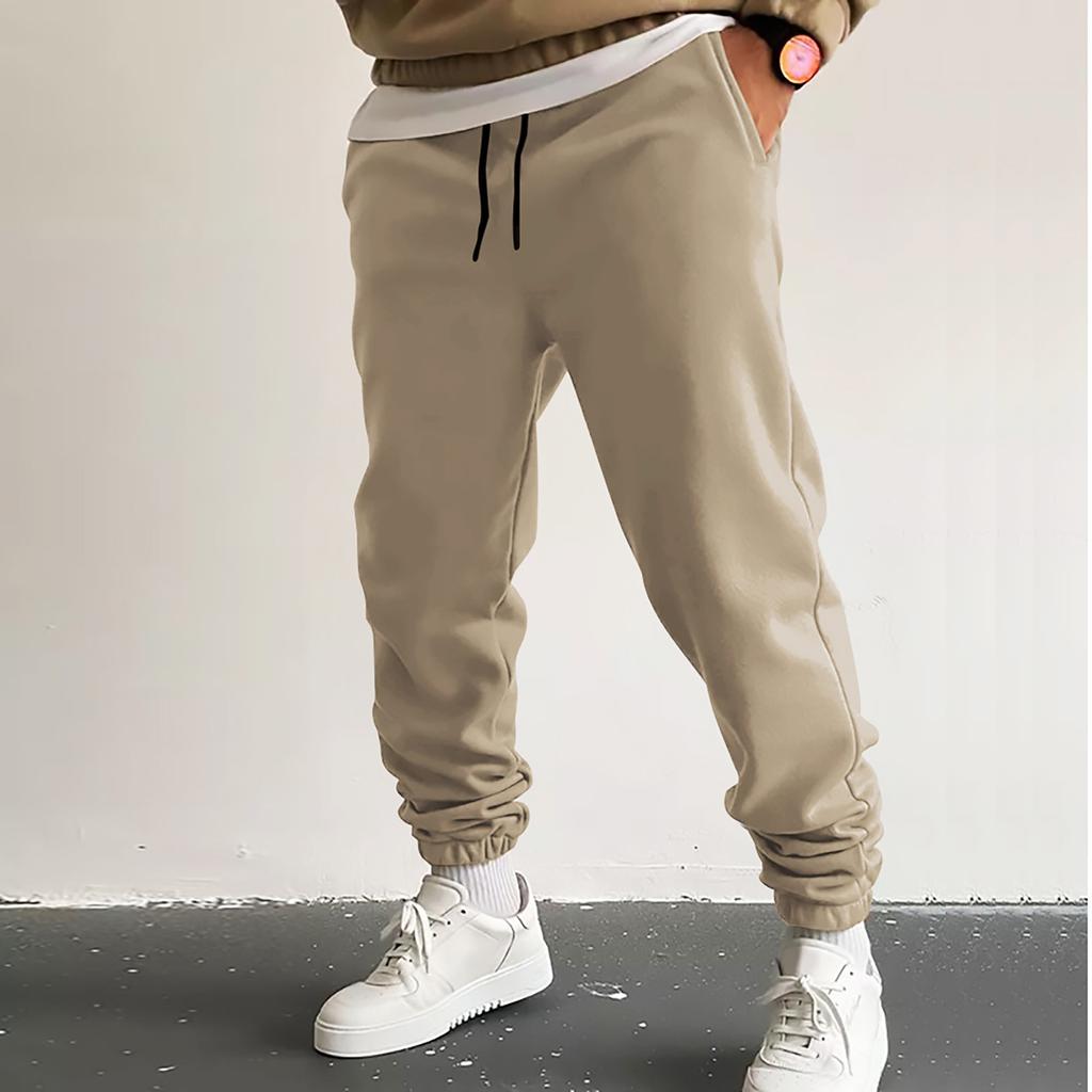 Casual Pants Men'S Loose Zipper Pocket Drawstring Elastic Waist Sports Pants