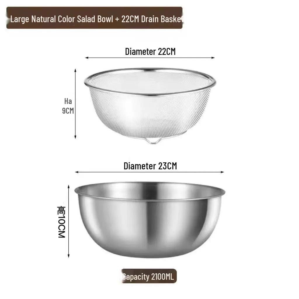 Stainless Steel Colander: Multi-Use Draining Basket for Vegetables, Rice, and Fruits