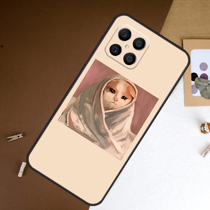 Crying Cat Memes Case For Honor X6a X9a X9b X8a X7a X7 X8 X9 8X 9X Honor 90 Lite 70 50 Magic 5 6 Pro Cover