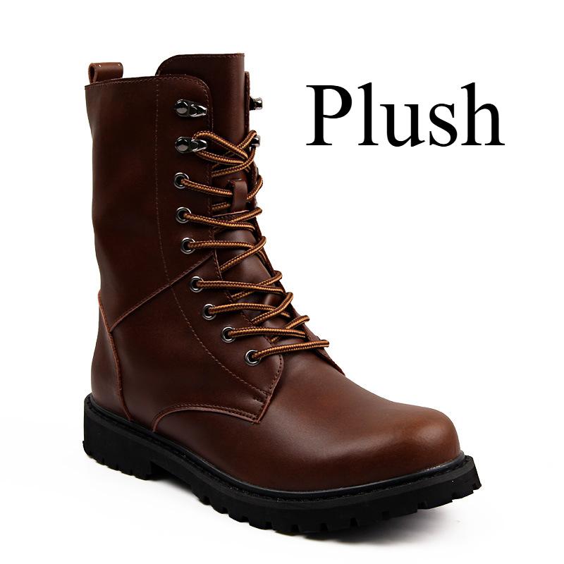 

Мужские кожаные ботинки, легкие, из коровьей кожи, высокие, нескользящие и износостойкие, с ворсом, теплые, средние ботинки в стиле ретро 48