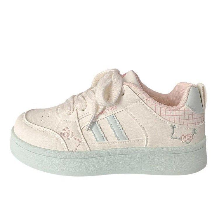 Thick-soled breathable student sports board autumn new chic niche design casual shoes pink