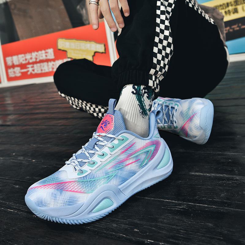 New Mandarin Duck Basketball Shoes Men's Mesh High-top Casual Sports Shoes Youth and Children's Training Game Shoes