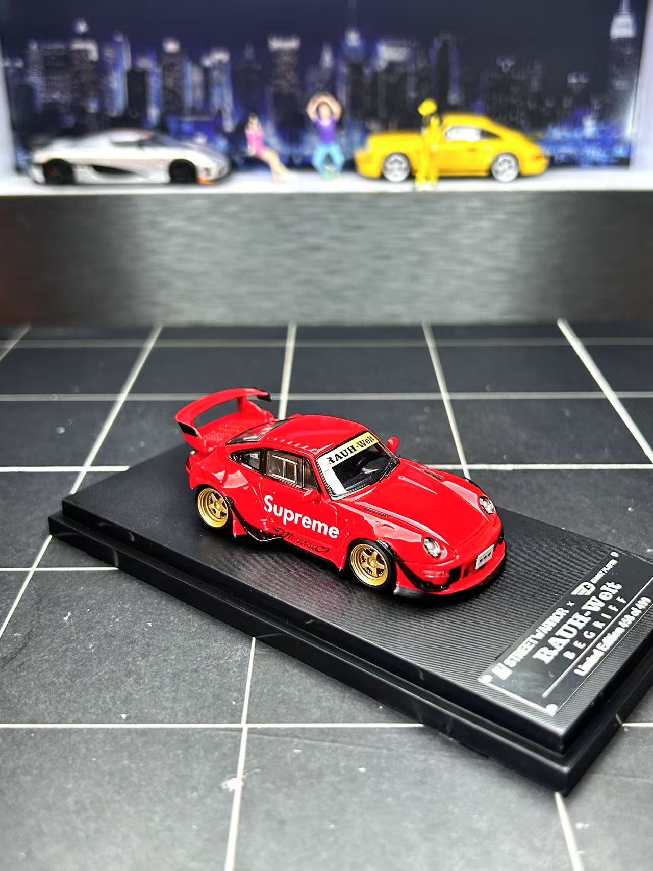 Diecast SW 1:64 Scale Porsche RWB 993 911 Alloy Car Model Collectible Toy Gift Souvenir Display Ornament