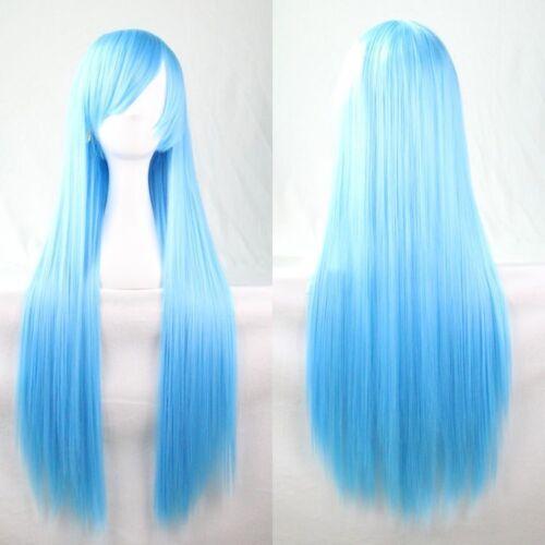 Women 80cm Long Straight Wigs Fashion Cosplay Costume Anime Hair Party Full Wigs
