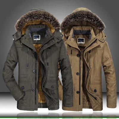 Cappotto da uomo in velluto di cotone con cappuccio, lunghezza media, autunno/inverno, taglie grandi disponibili