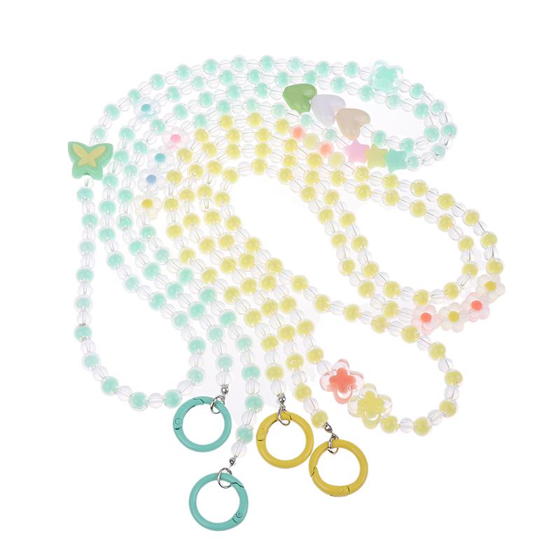 1.2M Crossbody Long Colorful  Beaded Mobile Phone Hanging Chain Mobile Phone Case Lanyard Travel Climbing Rope For Phone