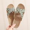 Cotton and Linen Non-Slip Home Slippers for Men and Women – Indoor Summer Slippers with Thick Bottom for Wooden Floors.