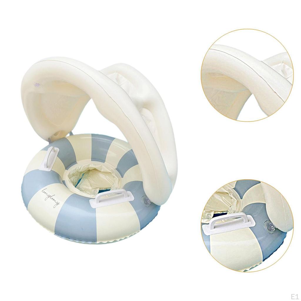 Inflatable Swimming Ring Gift for Kids PVC Swim Tube Beach Vacation Lake Blue