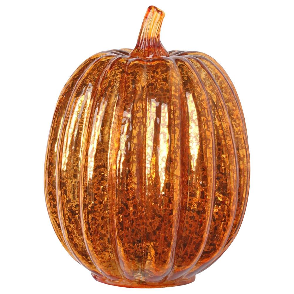 Halloween Artificial Glass Pumpkin with LED Lights Glass Decoration Halloween LED Lights Lamp Festive Atmosphere Decorations