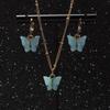 Kolczyki z akrylowym motylem, naszyjnik, kombinacja, zestaw biżuterii z Japonii i Korei Południowej w słodkim stylu ze stopu metali