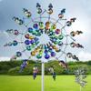 Ground Mounted Metal Windmill Rust Resistant Windmill Rotating New Wind Spinner  Garden Decoration