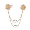 High Quality Rhinestone Flower Brooch Korean Tassel Chain Suit Collar Pins Corsage Fashion Wedding Party Jewelry Accessory