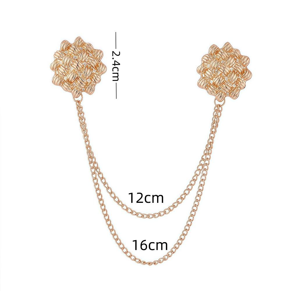 High Quality Rhinestone Flower Brooch Korean Tassel Chain Suit Collar Pins Corsage Fashion Wedding Party Jewelry Accessory