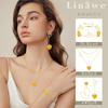 Linawe Stainless Earrings Ladies Heart Earrings, Yellow Metal Allergy Compatible, Gold Gold Resin Earrings Titanium Earrings, Cute Jewelry, Hawaiian
