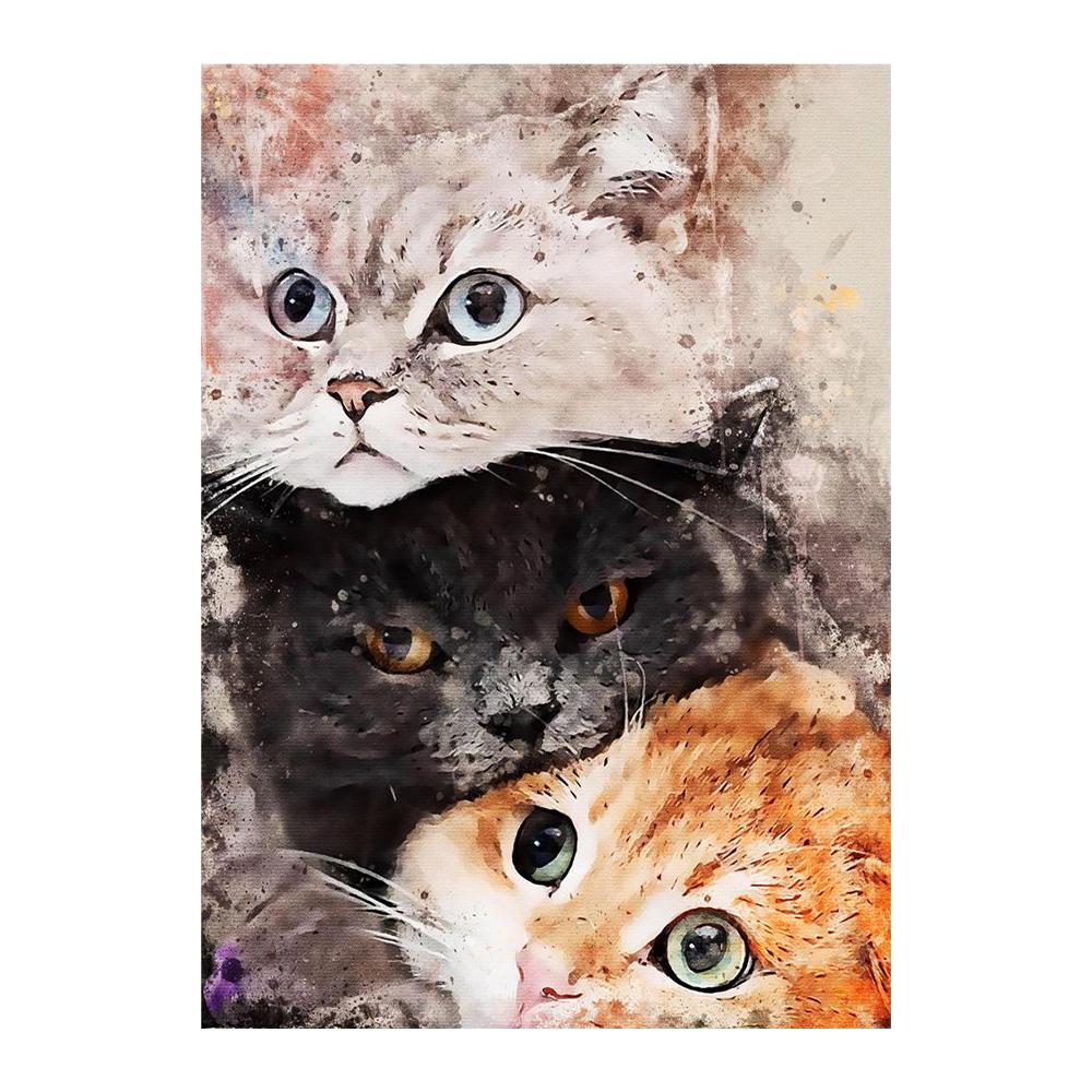 

Абстрактные милые кошки плакат с изображением домашних животных и принт холст картина животное настенное искусство скандинавские картины для гостиной украшения дома 20x30cm