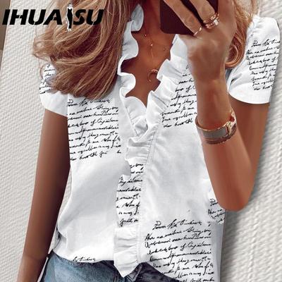 Women's Fashion Casual Short Sleeve V Neck Blouses & Shirts