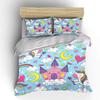 Magical castle with rainbow unicorn Print Bedding Set 1 Duvet Cover 2 Pillowcases for Adult and Children Luxury Gift Full Size