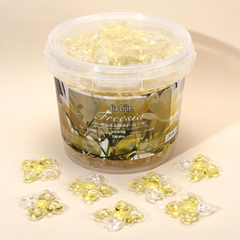 Five-in-One Laundry Pods with Freesia Scent: Long-lasting Fragrance, Stain-Removing Concentrated Laundry Balls