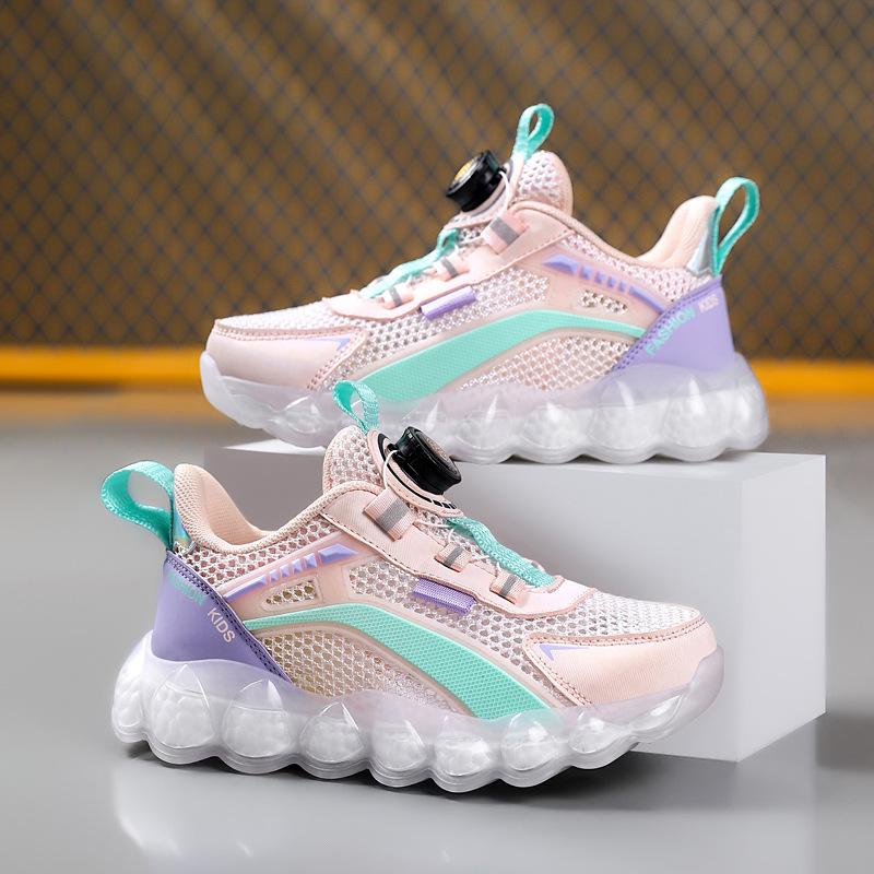 Boys shoes summer 2025 new children's mesh breathable single mesh shoes medium older children's sports dad trendy shoes air cushion