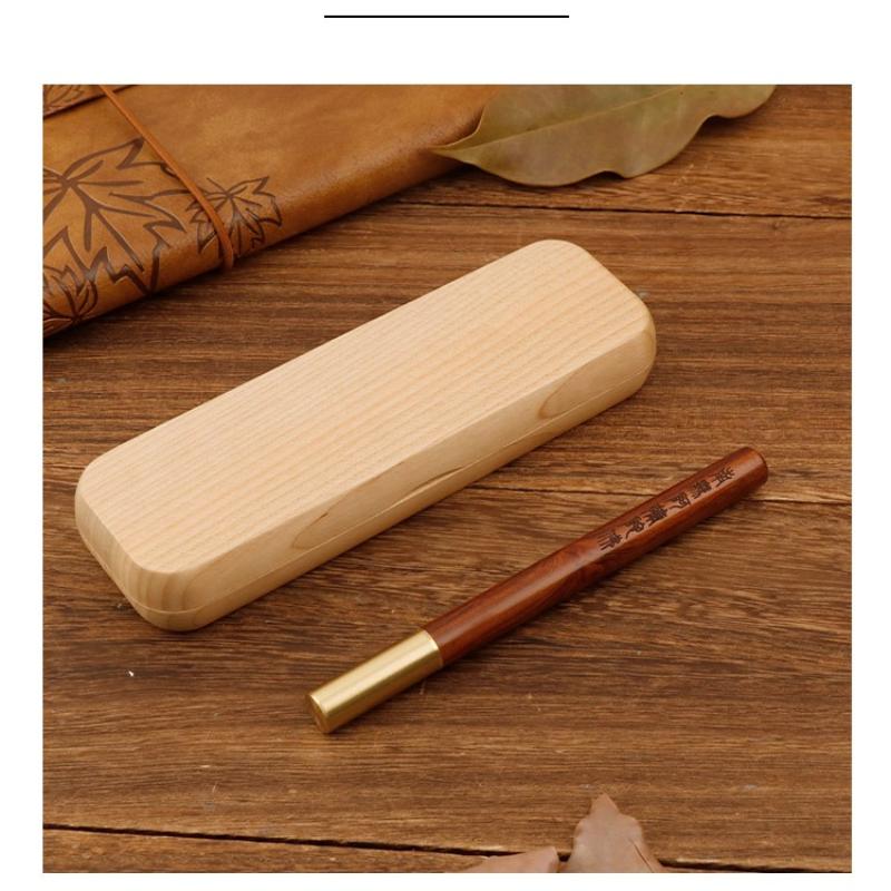Single Double Handmade Fountain Pen Gift Box Wooden Pen Case Ballpoint Collection Box for Business School Supplies Stationery