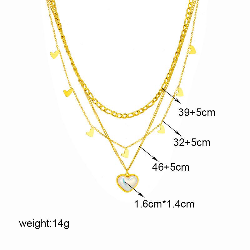 Stainless Steel Bending Moon Stars Heart Pendant Necklace for Women Choker Chains Jewelry Gifts