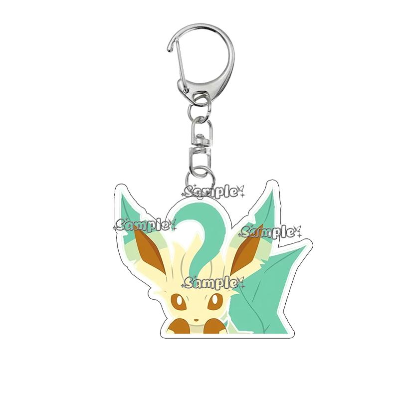 Kawaii Eevee Vaporeon Flareon Q Version Anime Characters Acrylic Keychain Umbreon Cartoon Ornaments Backpack Charm Accessories