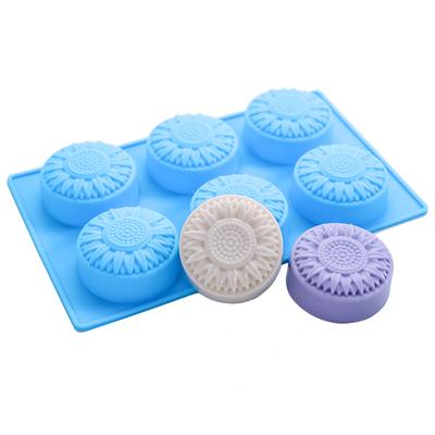 1PC 6 Cavity Silicone Molds Flower Soap Mold DIY Handmade Soap Mold Handmade Chocolate Biscuit Cake Decoration for Baking Mold Craft