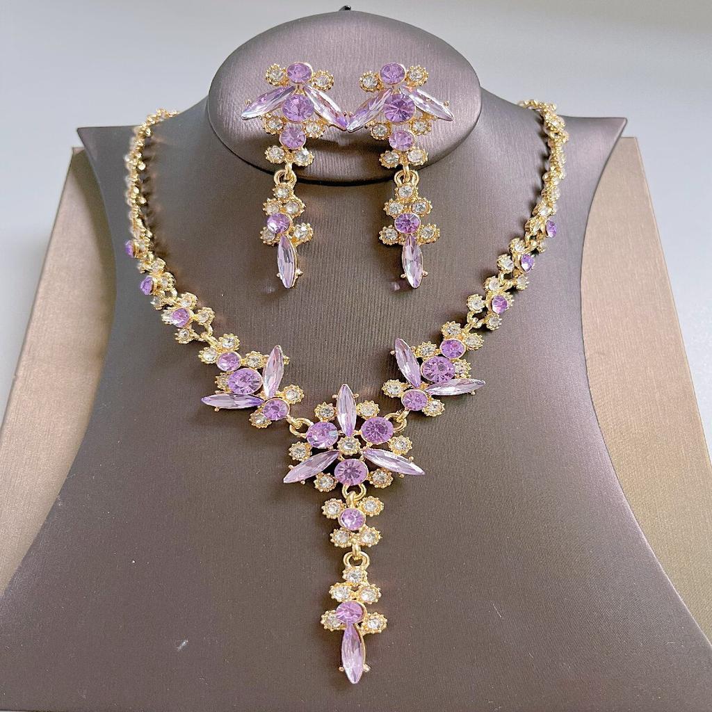 Jewelry Bridal Necklace Earrings Set Wedding Dress Banquet Dress Jewelry