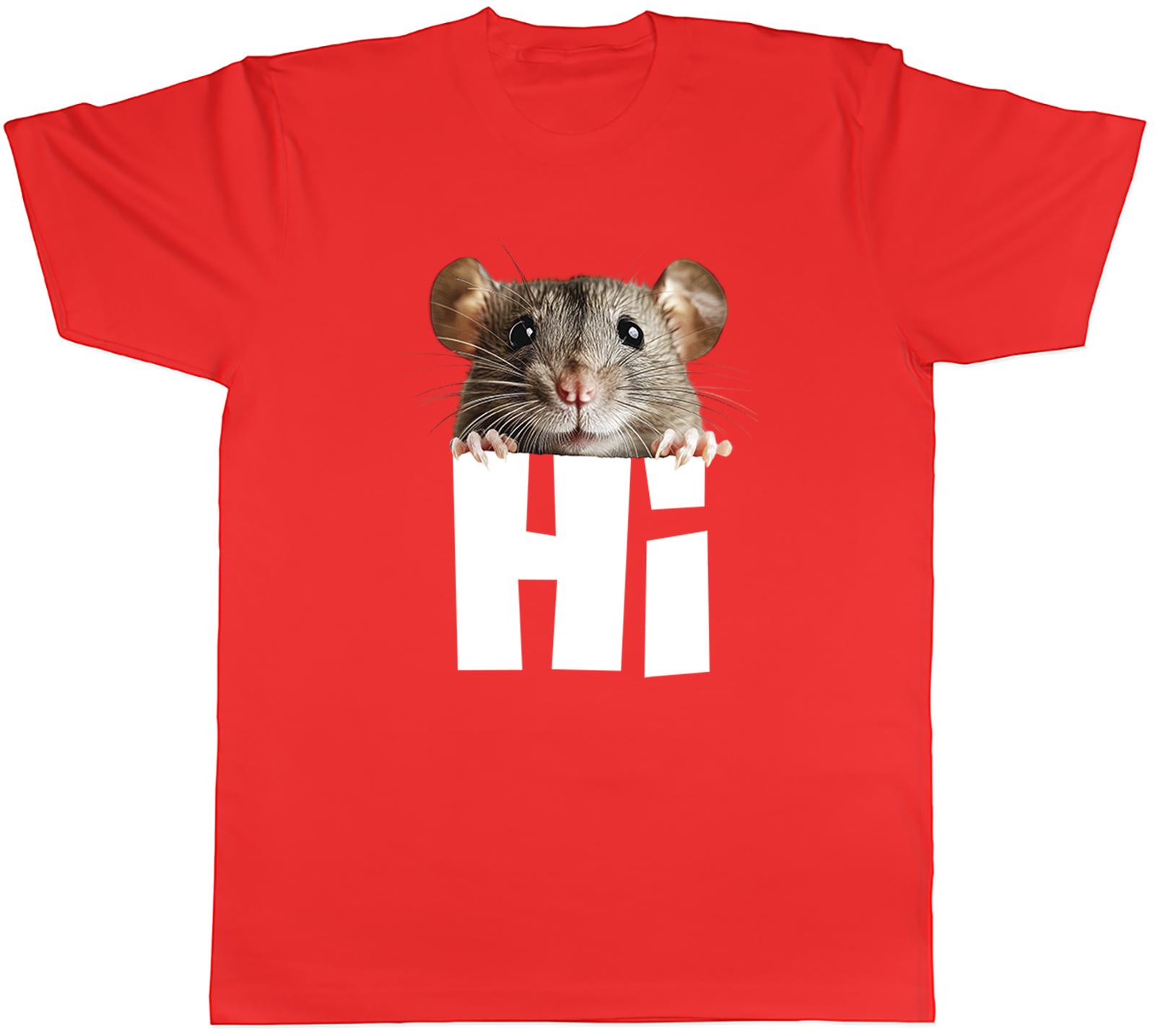 Peeping Mouse Saying Hi Funny Joke Unisexs TShirt Tee Gift Top S