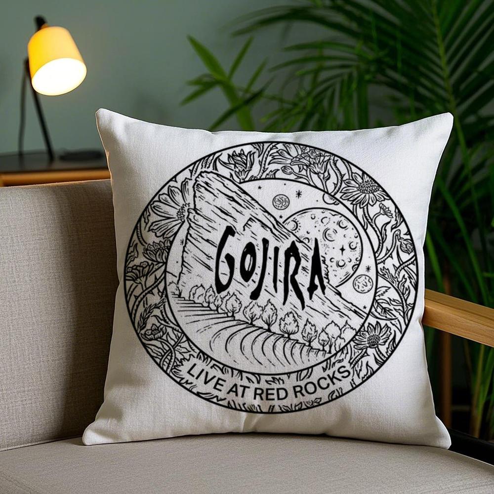 Rock Band G-Gojira Cushion Cover Plush Fabric Soft Double-Sided Printed Invisible Zipper Sofa Pillow Case Home Decor