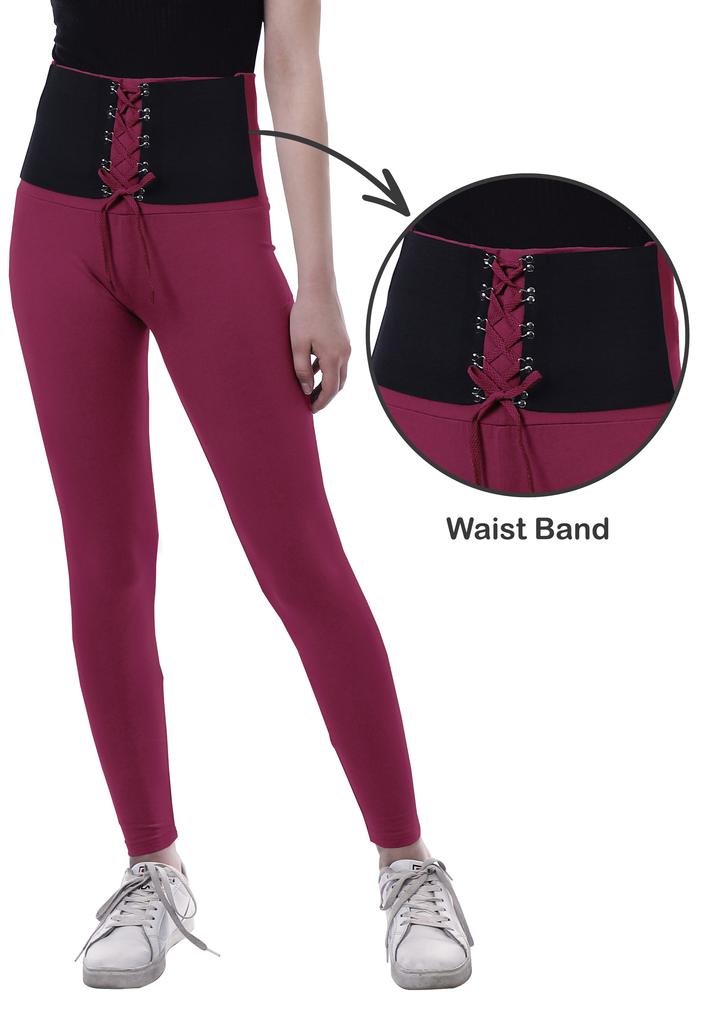 Moomaya Womens High Waisted Yoga Pants Corset Style Trendy Leggings