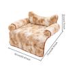 Soft Pet Bed with Bolsters Padded Textured Velvet Couch Cover Bolster for Cat