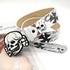 Y2k Skull Belt Jeans Decor Pu Cross Waistbands Simple Skeleton Belt  Female/Girls