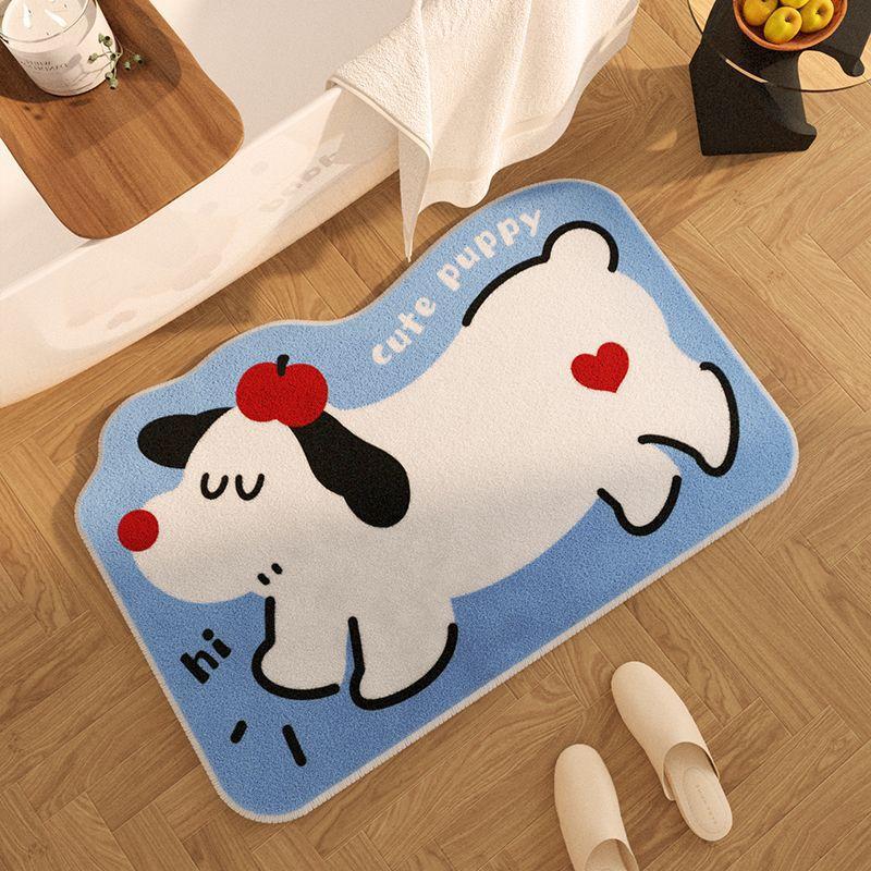 Cartoon Animal Imitation Cashmere Room Bathroom Absorbent Non-slip Mat Shower Room Door Mat Toilet Carpet